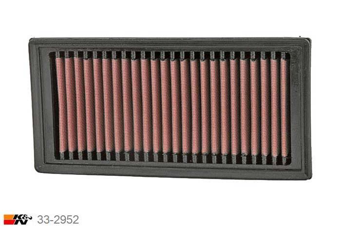 33-2952 K&N Luchtfilter Lengte 244 mm, Breedte 121 mm, Opel Agila 1.3 Diesel, 2008-2013