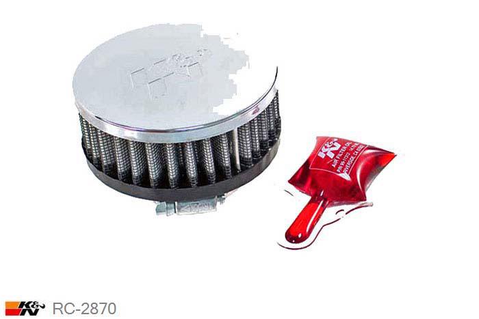 44mm aansluitdiameter, RC-2870, K&N Luchtfilter Universeel, Cilindrisch, Lengte filter 38mm, Buitendiameter onder 89mm, Buitendiameter kap 89mm, Chroom kap, Lengte flens 16mm, 0 mm