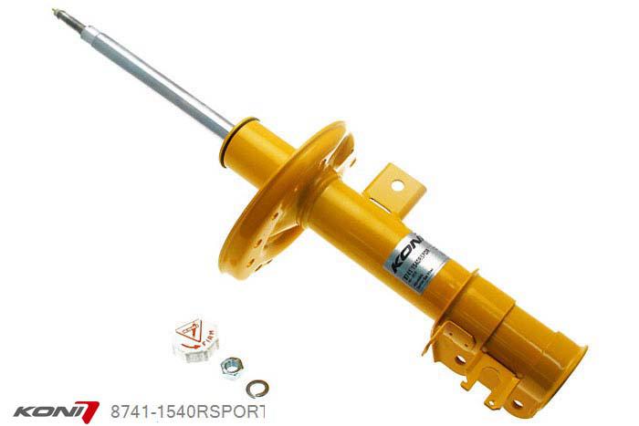 8741-1540RSPORT, Koni Sport schokdemper Vooras rechts, Fiat 500 0.9, 1.2, 1.4, 1.3 Multijet en 1.4 Abarth, 2007-2015, Incl. Cabrio, Demping instelbaar  d.m.v. stelknop, Standaard lengte , verlaging tot max. -40mm