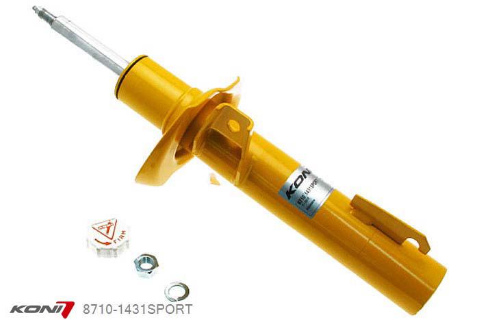 8710-1431SPORT, Koni Sport schokdemper Vooras, Audi A3 (8P), incl. Sportback, excl. Quattro, 05/2003-2012, alleen voor 55mm diameter veerpoten, Demping instelbaar  d.m.v. stelknop, Standaard lengte , verlaging tot max. -40mm