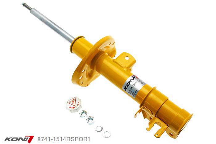 8741-1514RSPORT, Koni Sport schokdemper Vooras rechts, Fiat Grande Punto (Evo), 09/2005-2014, incl. Sport ophanging, Demping instelbaar  d.m.v. stelknop, Standaard lengte , verlaging tot max. -40mm