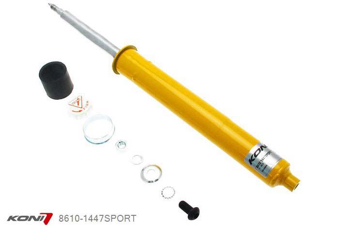 8610-1447SPORT, Koni Sport schokdemper Vooras, Subaru Legacy (Liberty) 2.0, 3.0, 3.0R incl. GT Wagon, 2005-2009, Voor: alleen voor KYB veerpoten, Demping instelbaar  d.m.v. stelknop, Standaard lengte , verlaging tot max. -40mm