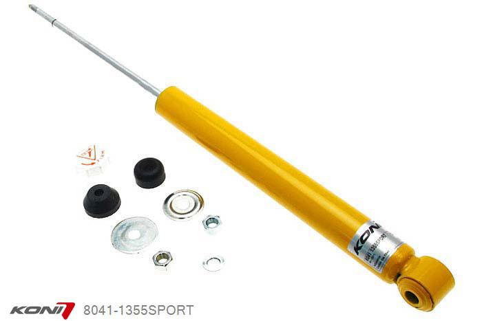 8041-1355SPORT, Koni Sport schokdemper Achteras, Renault Clio 3, 2005-2012, excl. 2.0 RS, Demping instelbaar  d.m.v. stelknop, Standaard lengte , verlaging tot max. -40mm