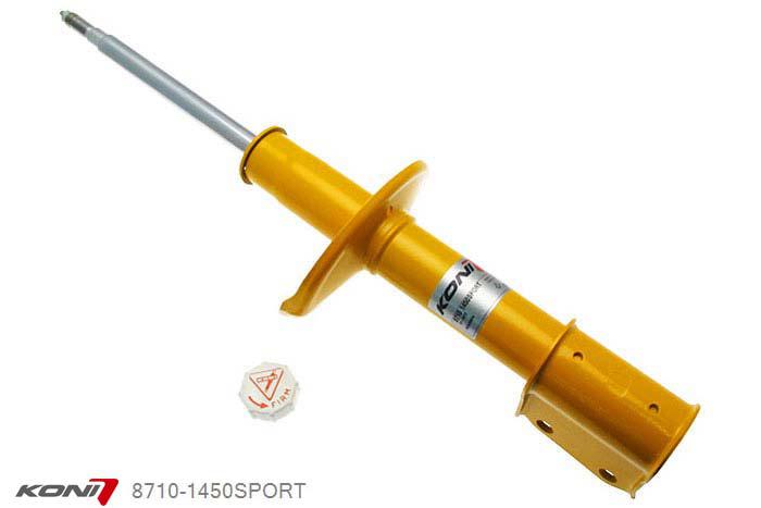 8710-1450SPORT, Koni Sport schokdemper Vooras, Renault Clio 2 Sport 2.0 16V, 01/2004-2006, 182 Hp Phase II+III excl. Cup, Demping instelbaar  d.m.v. stelknop, Standaard lengte , verlaging tot max. -40mm