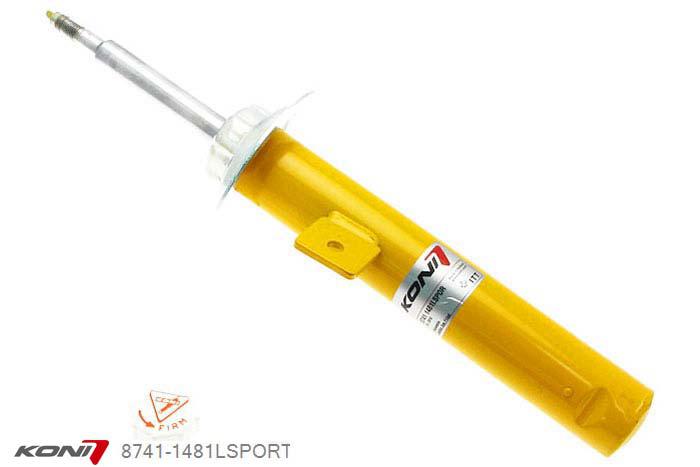 8741-1481LSPORT, Koni Sport schokdemper Vooras links, BMW Sedan, Touring 325xi, 330xi, 330xd, 2000-2005, Demping instelbaar  d.m.v. stelknop, Standaard lengte , verlaging tot max. -40mm