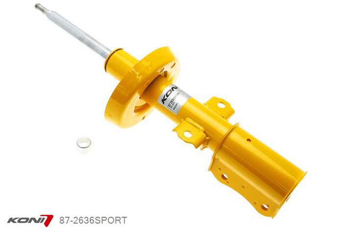 87-2636SPORT, Koni Sport schokdemper Vooras, Saab 9-5 Estate, incl. 3.0-V6 en Aero, 09/2001-04/2010, excl. niveauregeling, Demping instelbaar, alleen voor montage (in uitgebouwde toestand), Standaard lengte , verlaging tot max. -40mm