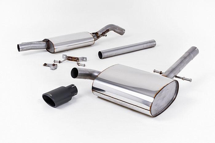 MCXVW213, VW Corrado VR6 1988-1991 Milltek, Cat-back system, Resonated (quieter) with Cerakote Black Oval Tip - Pre 1992 Models Only , 2,25 inch, 57,15mm