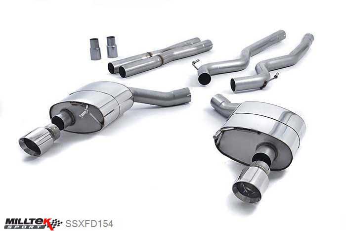SSXFD154, Ford Mustang 5.0 V8 GT (Fastback) 2015- Milltek, Cat-back system, Dual Outlet Non Res (Louder) with Polished GT-100 Tips 100mm GT100 Polished, 2,76 inch, 70mm