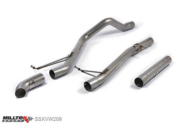SSXVW209, VW Transporter \ Caravelle T5 LWB 1.9 TDi (85ps and 104ps) 2WD and 4MOTION 2003-2009 Milltek, Cat-back system, Non-resonated (louder). Discrete outlet , 2,75 inch, 69,85mm