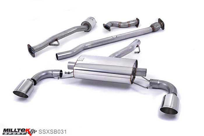 SSXSB031, Toyota GT86 2.0 litre 2012- Milltek, Primary Cat-back system, Non-resonated (louder) Dual GT115, 2,5 inch, 63,5mm