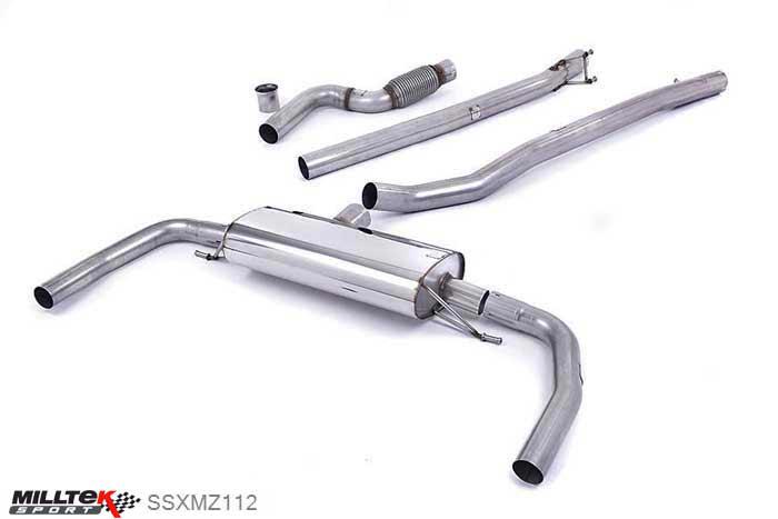 SSXMZ112, Mercedes AMG CLA-Class CLA45 AMG 2.0 Turbo 2013- Milltek, Cat-back system, Cat Back Race Non-Valved (Loudest) , 3 inch, 76,2mm