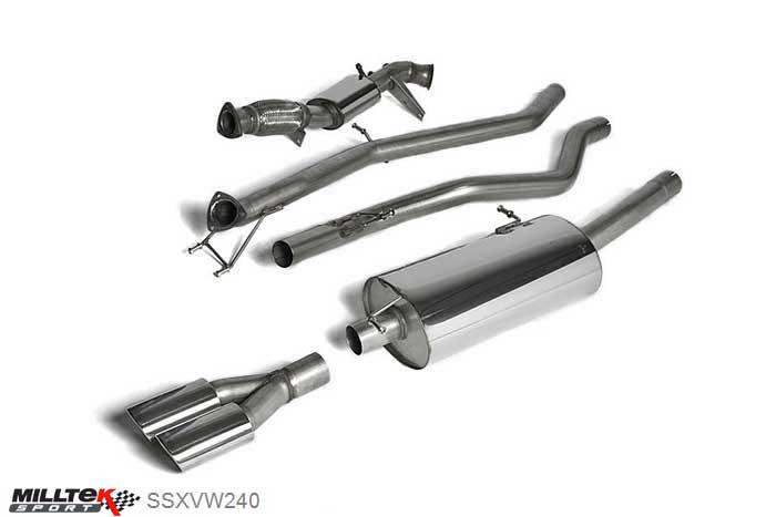 SSXVW240, VW Amarok 2.0 BiTDI 163 and 180PS 2010- Milltek, Turbo-back system with DPF-Delete, Requires custom ECU software. Twin oval outlet (rear exit) Twin 100 x 80mm Special Oval, 2,76 inch, 70mm