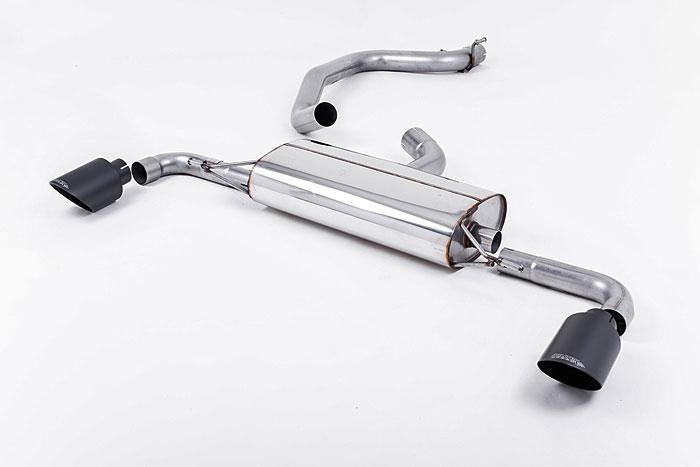 SSXAU362, Audi TT Mk2 2.0 TFSi 2WD 2011-2014 Milltek, Cat-back system, Ceramic Black Tips Dual 115mm GT115 Cerakote Black, 3 inch, 76,2mm