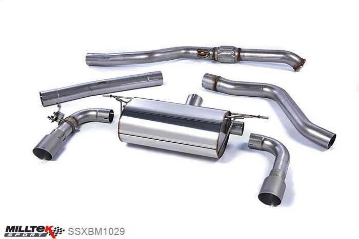 SSXBM1029, BMW 2 Series F22 M235i Coupe 2014- Milltek, Cat-back system, Race system. Titanium Tips Twin 90mm GT90 Titanium, 3 inch, 76,2mm