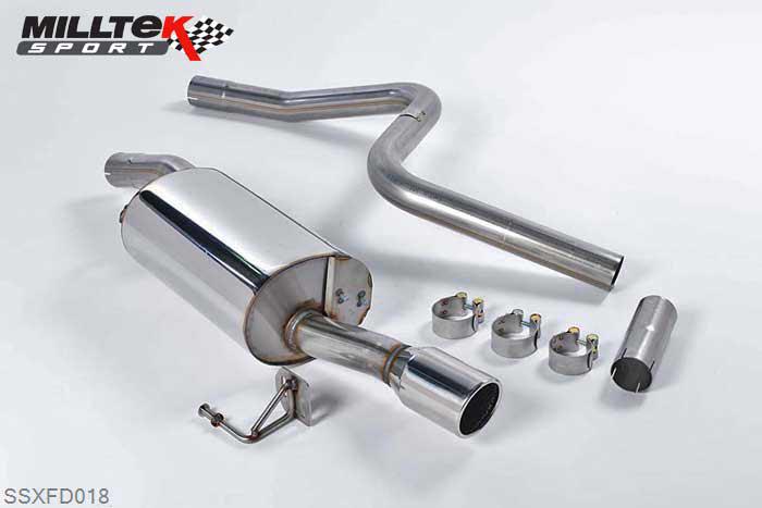 SSXFD018, Ford Fiesta Mk6 ST 150 2005-2008 Milltek, Cat-back system, Non-resonated (louder) Single 90mm Jet, 2,36 inch, 60mm