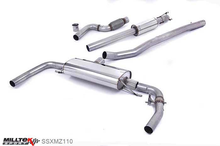 SSXMZ110, Mercedes AMG CLA-Class CLA45 AMG 2.0 Turbo 2013- Milltek, Cat-back system, Cat Back Resonated Valved - EC Approval Coming Soon , 3 inch, 76,2mm