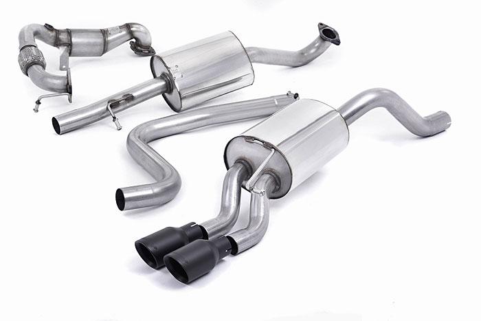 SSXFD138, Ford Fiesta 1.0T EcoBoost (100/125/140PS) 2013- Milltek, Turbo-back system including Hi-Flow Sports Cat, Resonated (quieter). Cerakote Black Tips. Requires a Stage 2 ECU remap. Requires Fiesta Zetec S rear valance (part number 1833264) available from your local Ford dealer Twin 80mm GT80 Cerakote Black, 2,37 inch, 60,3mm