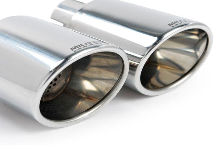 SSXVW284, VW Transporter \ Caravelle T5 SWB 2.0-litre (84ps and 102ps) 2WD and 4MOTION 2010-2015 Milltek, Cat-back system, Non-resonated (louder). Twin Black oval outlet Twin 100 x 80mm Special Oval, 2,75 inch, 69,85mm