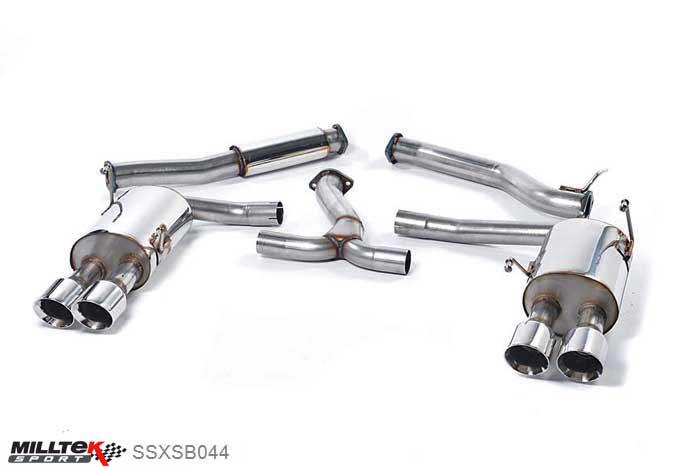 SSXSB044, Subaru Impreza WRX STi Saloon / Sedan 2014- Milltek, Cat-back system, Polished Tips Quad 100mm GT100 Polished, 3 inch, 76,2mm