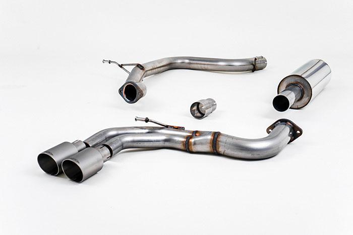 hoofdafbeelding SSXAU568, Audi A3 2.0 TDI 150 MQB 2WD 2013- Milltek, Cat-back system, Resonated (quieter). Titanium Tips. EC-Approved Twin 80mm GT80 Titanium, 2,76 inch, 70mm
