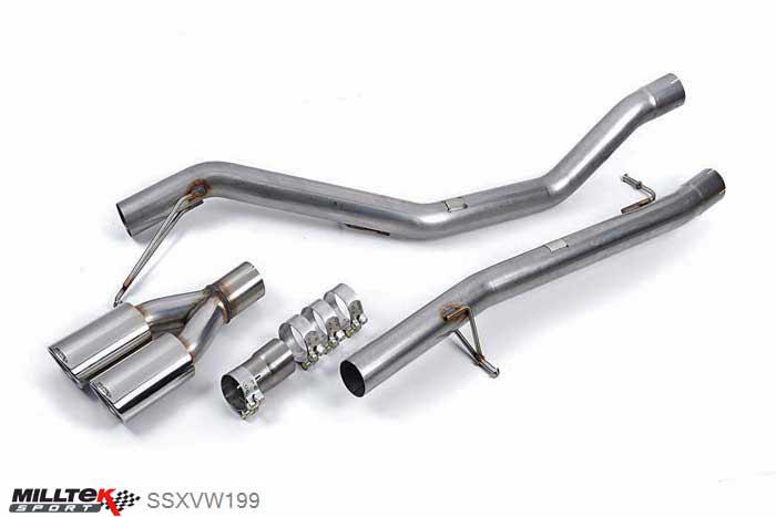 SSXVW199, VW Transporter \ Caravelle T5 SWB 2.0-litre (84ps and 102ps) 2WD and 4MOTION 2010-2015 Milltek, Cat-back system, Non-resonated (louder). Twin oval outlet Twin 100 x 80mm Special Oval, 2,75 inch, 69,85mm
