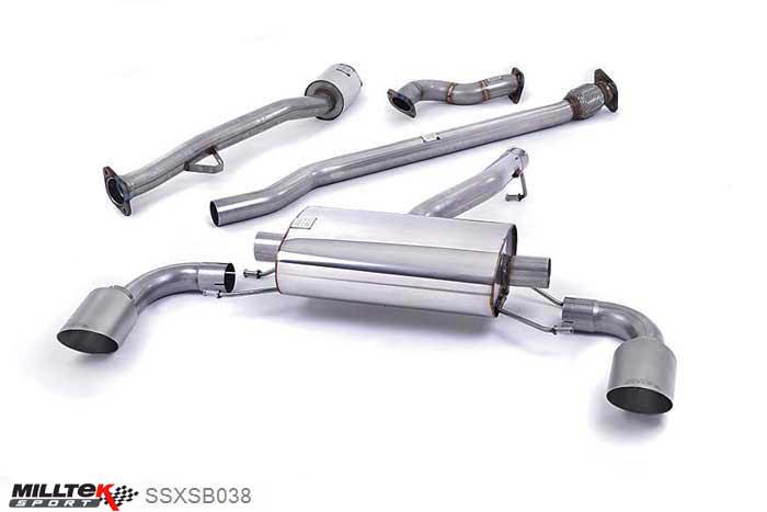 SSXSB038, Toyota GT86 2.0 litre 2012- Milltek, Primary Cat-back system, Non-resonated (louder). Brushed Titanium Tips Dual GT115 Titanium, 2,5 inch, 63,5mm