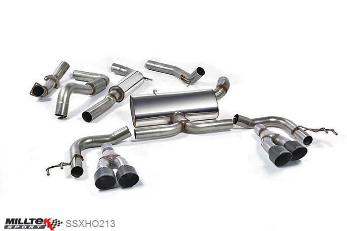 SSXHO213, Honda Civic Type R FK2 Turbocharged 2.0 litre i-VTEC (RHD models only) 2015- Milltek, Cat-back system, Cerakote Black Tips. Awaiting EC-Approval... Quad 100mm GT100 Cerakote Black, 3 inch, 76,2mm