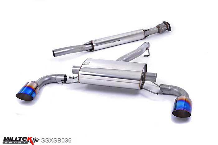 SSXSB036, Toyota GT86 2.0 litre 2012- Milltek, Secondary Cat-back system, " Resonated. ""Burnt"" Titanium Tips" Dual GT115 Burnt Titanium, 2,5 inch, 63,5mm