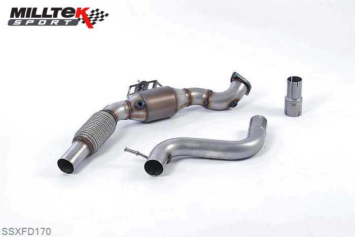 SSXFD170, Ford Mustang 2.3 EcoBoost (Fastback) 2015- Milltek, Large Bore Downpipe and Hi-Flow Sports Cat, For Fitment to OE System Only. Stage 2 ECU Remap Required , 2,76 inch, 70mm