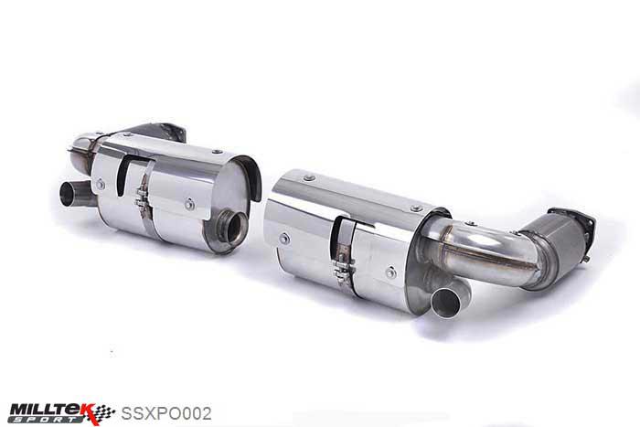SSXPO002, Porsche 911 996 Turbo (inc X50/GT2) 2000-2005 Milltek, Turbo-back system Assembly, 100 cell cats. Requires a Stage 2 ECU remap. Uses Original Tips , 2,5 inch, 63,5mm