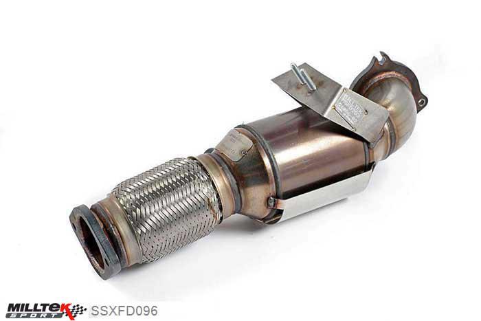 SSXFD096, Ford Fiesta ST 1.6 litre EcoBoost 182PS and ST200 2012- Milltek, Large Bore Downpipe and Hi-Flow Sports Cat, Must be fitted with the Milltek Sport cat-back system and requires a Stage 2 ECU remap , 2,75 inch, 69,85mm