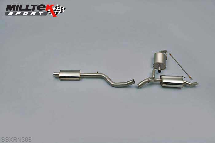SSXRN306, Renault Clio 200 (inc. Cup) 2009-2012 Milltek, Cat-back system, Uses OE tailpipe trims , 2,5 inch, 63,5mm