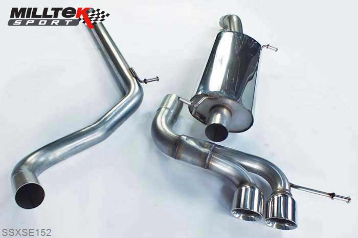 SSXSE152, Seat Ibiza Cupra / Bocanegra 1.4 TSI 180PS 2010-2015 Milltek, Cat-back system,  Twin 80mm GT80 Polished, 2,5 inch, 63,5mm