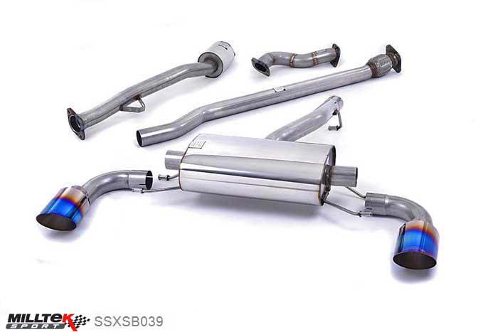 SSXSB039, Toyota GT86 2.0 litre 2012- Milltek, Primary Cat-back system, " Non-resonated (louder). ""Burnt"" Titanium Tips" Dual GT115 Burnt Titanium, 2,5 inch, 63,5mm