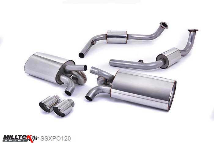 SSXPO120, Porsche Cayman S 3.4 987 Gen1 2006-2009 Milltek, Cat-back system, Polished Tips. Exc. Rear Catalysts Twin 90mm Special, 2,13 inch, 54mm