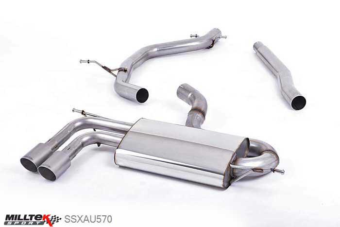 SSXAU570, Audi A3 2.0 TDI 170bhp 2WD 3 door DPF 2008-2012 Milltek, Particulate Filter-back system, Titanium Tips Twin 80mm GT80 Titanium, 2,75 inch, 69,85mm