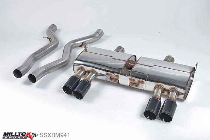 SSXBM941, BMW 3 Series E90 M3 4.0 V8 Saloon / Sedan 2007-2011 Milltek, Cat-back system, Cerakote Black Tips Quad 80mm Ceramic Black, 2,76 inch, 70mm