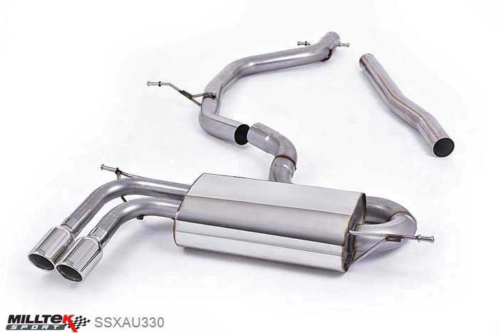 SSXAU330, Audi A3 2.0 TDI 170bhp 2WD Sportback DPF 2008-2012 Milltek, Particulate Filter-back system,  Twin 80mm GT80 Polished, 2,75 inch, 69,85mm