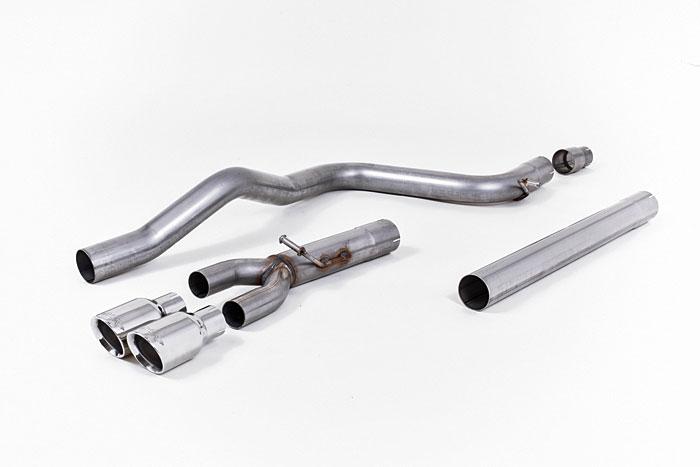 SSXSE155, Seat Leon FR 2.0 TDI 150 SC and 5-door (manual and DSG-auto) 2013- Milltek, Cat-back system, Non-resonated (louder). Polished Tips Twin 80mm GT80 Polished, 2,76 inch, 70mm