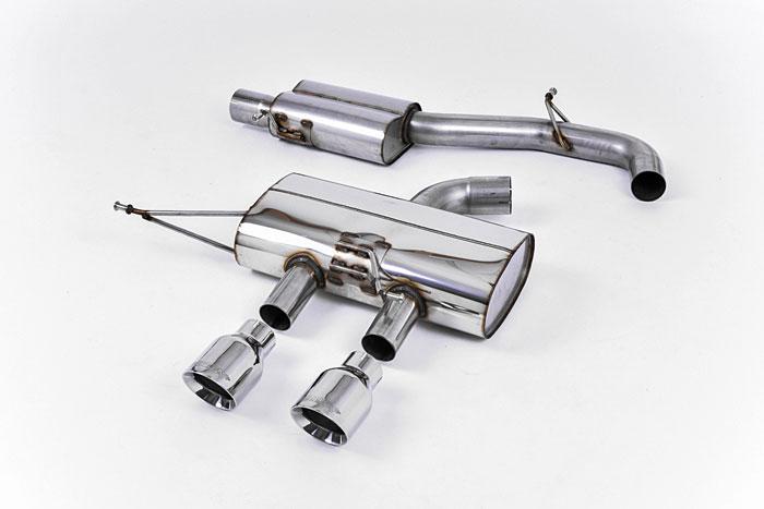 SSXVW221, VW Golf Mk6 R 2.0 TSI 270PS 2009-2013 Milltek, Cat-back system, 3-inch Race System. Resonated (quieter) Dual GT100 Polished, 3 inch, 76,2mm