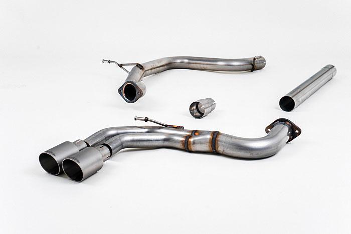 hoofdafbeelding SSXAU569, Audi A3 2.0 TDI 150 MQB 2WD 2013- Milltek, Cat-back system, Non-resonated (louder). Titanium Tips Twin 80mm GT80 Titanium, 2,76 inch, 70mm