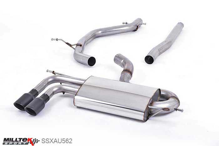 hoofdafbeelding SSXAU562, Audi A3 2.0 TDI 140bhp 2WD 3 door DPF 2008-2012 Milltek, Particulate Filter-back system, Cerakote Black Tips Twin 80mm GT80 Cerakote Black, 2,75 inch, 69,85mm
