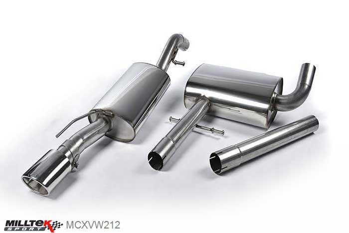 MCXVW212, VW Corrado VR6 1988-1991 Milltek, Cat-back system, Resonated (quieter) with Polished Oval Tip - Pre 1992 Models Only , 2,25 inch, 57,15mm