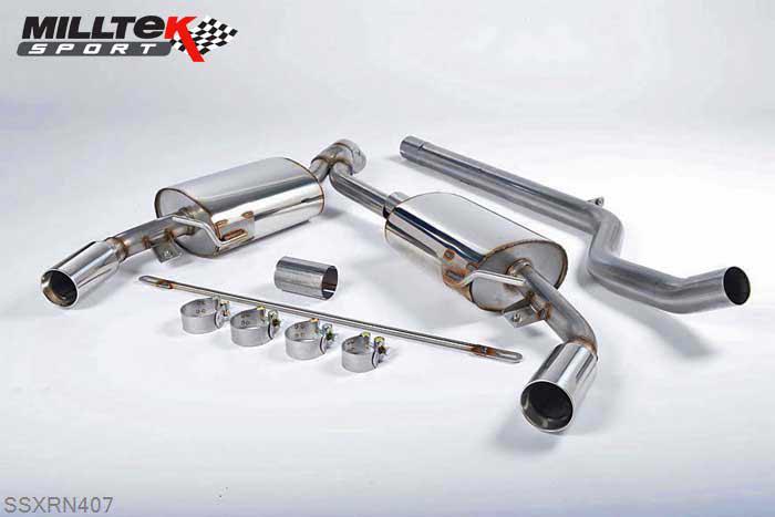 SSXRN407, Renault Clio 197 2.0 16v 2006-2009 Milltek, Cat-back system, Non-resonated (louder) 76.2mm Special 292, 2,5 inch, 63,5mm