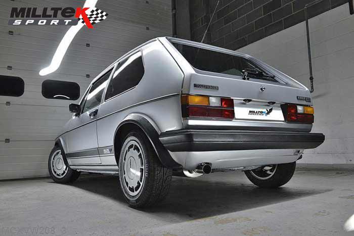 MCXVW208, VW Golf Mk1 GTi 1976-1983 Milltek, Downpipe-back system, Non-resonated (louder) for fitment to the OE downpipe Single Skin 60.3mm, 2,25 inch, 57,15mm