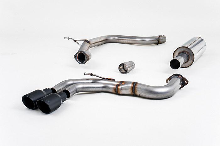 hoofdafbeelding SSXAU564, Audi A3 2.0 TDI 150 MQB 2WD 2013- Milltek, Cat-back system, Resonated (quieter). Cerakote Black Tips. EC-Approved Twin 80mm GT80 Cerakote Black, 2,76 inch, 70mm