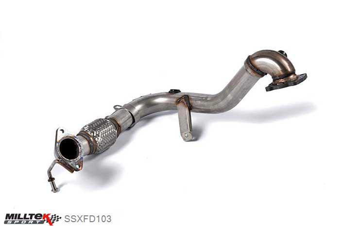 SSXFD103, Ford Fiesta 1.0T EcoBoost (100/125/140PS) 2013- Milltek, Large-bore Downpipe and De-cat, Requires a Stage 2 ECU remap and must be fitted with the Milltek Sport cat-back system , 2,37 inch, 60,3mm
