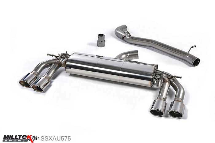 SSXAU575, Audi TT Mk3 TTS 2.0TFSI Quattro 2015- Milltek, Cat-back system, Non Res (louder) with Polished Oval Tips , 3 inch, 76,2mm