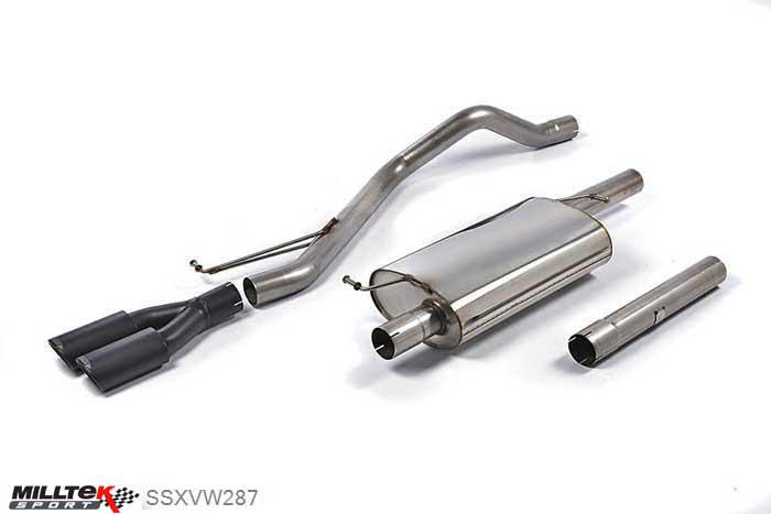 SSXVW287, VW Transporter \ Caravelle T6 LWB 180PS 2.0-Litre BiTDI 2WD and 4MOTION 2015- Milltek, Particulate Filter-back system, Resonated (quieter). Twin Black oval outlet Twin 100 x 80mm Special Oval, 2,75 inch, 69,85mm