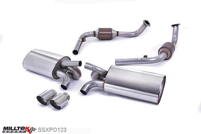 SSXPO123, Porsche Cayman S 3.4 987 Gen1 2006-2009 Milltek, Cat-back system, Polished Tips. Inc. Rear Catalysts Twin 90mm Special, 2,13 inch, 54mm